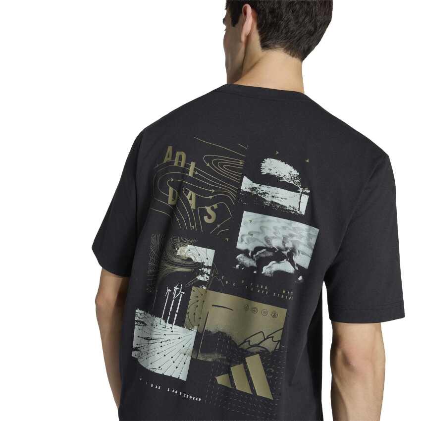 Adidas Climacool City Tech Illustration Graphic Siyah Erkek Tshirt - 3