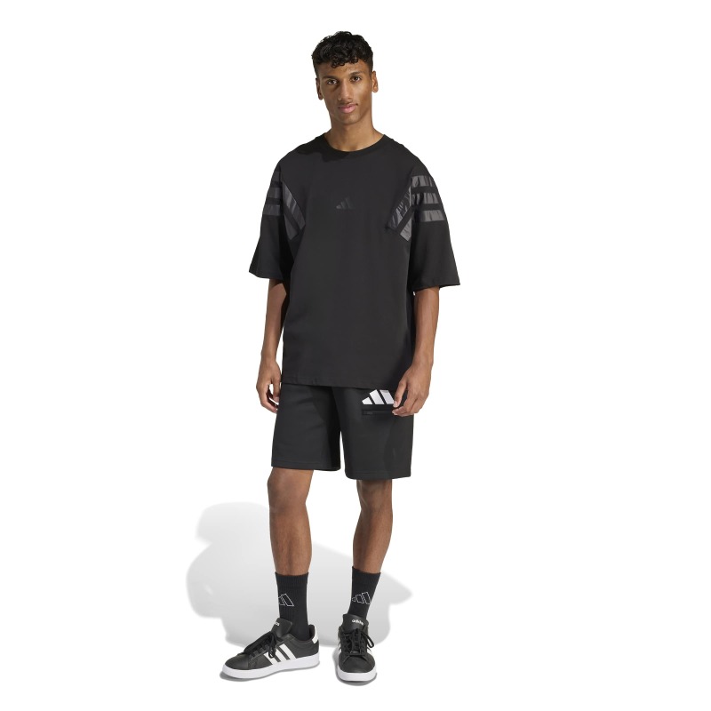 Adidas Future Icons Dokuma Üç Çizgili Siyah Erkek Tshirt - 3