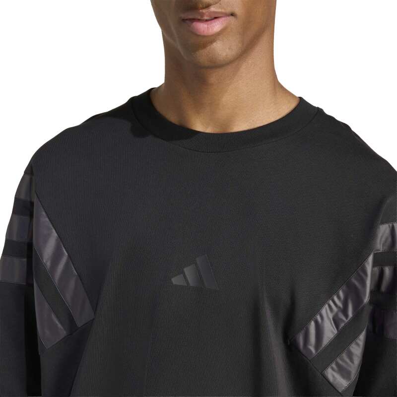 Adidas Future Icons Dokuma Üç Çizgili Siyah Erkek Tshirt - 4