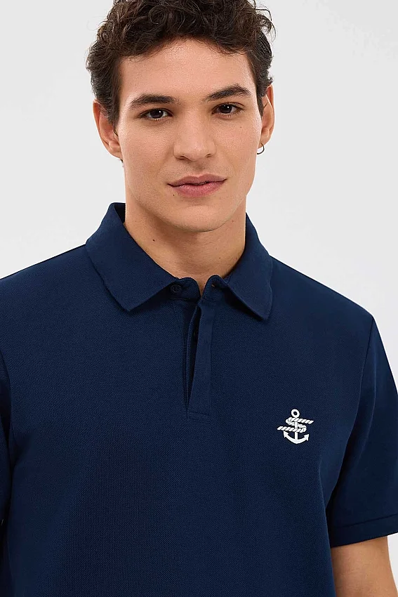 Skechers Logo Printed Lacivert Erkek Polo Tshirt - 5