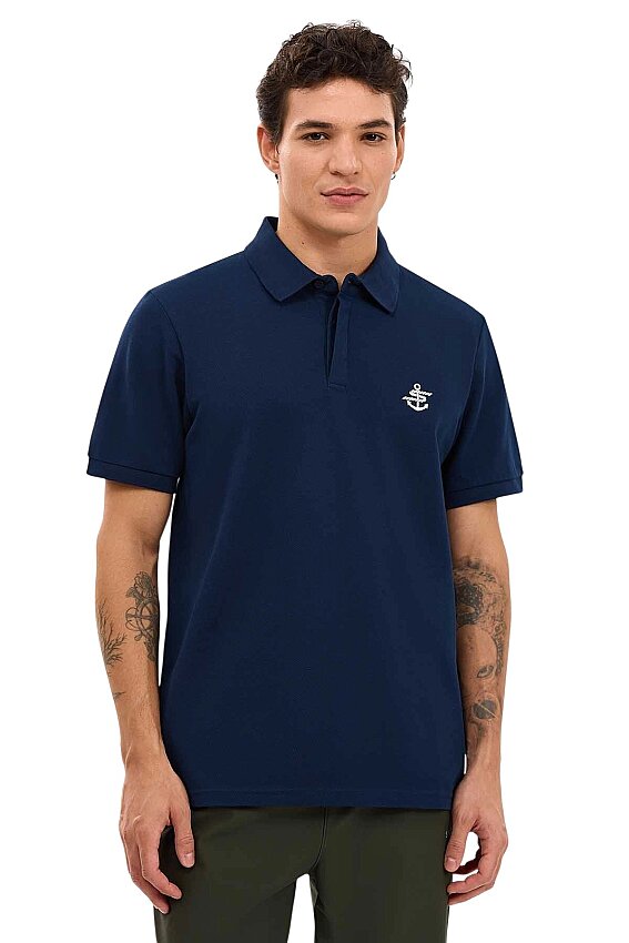 Skechers Logo Printed Lacivert Erkek Polo Tshirt - 1