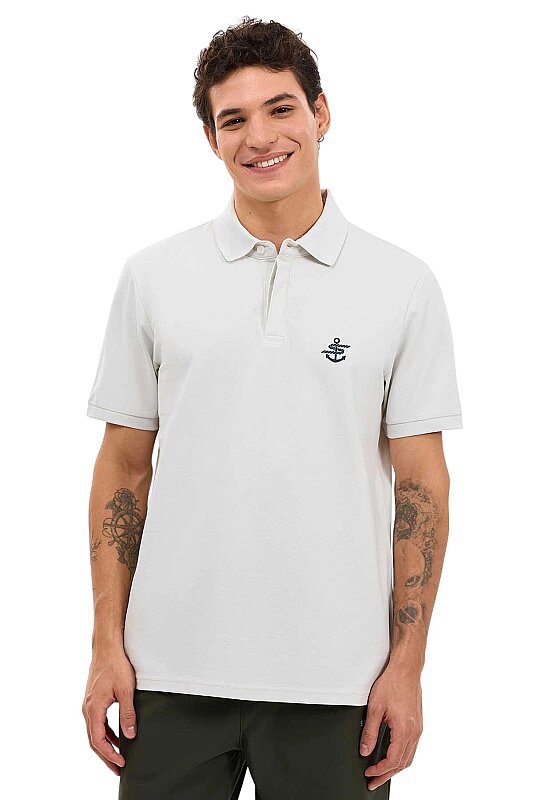 Skechers Logo Printed Gri Erkek Polo Tshirt - 1