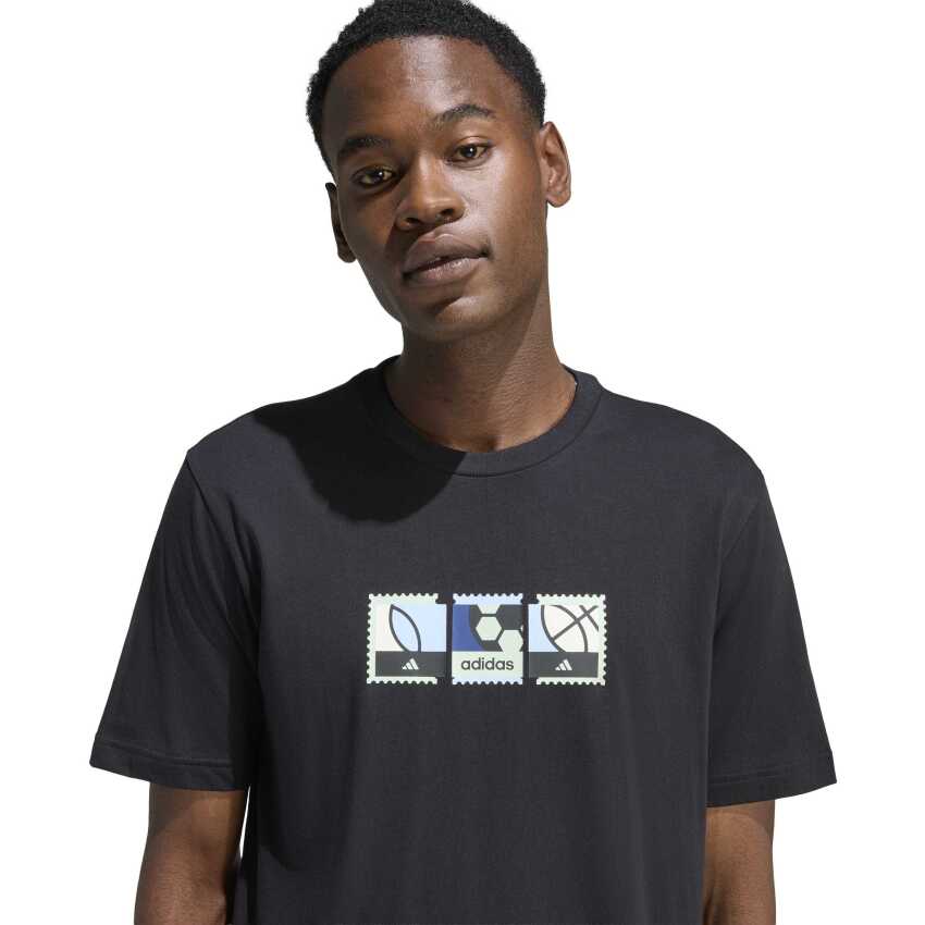 Adidas Memories Of Sport Stamps Grafik Siyah Erkek Tshirt - 4