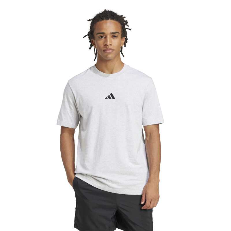 Adidas Essentials Small Logo Single Jersey Gri Erkek Tshirt - 1