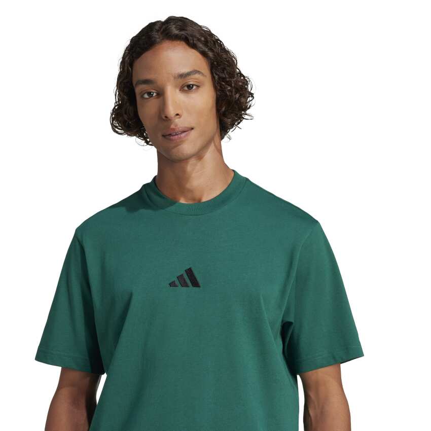 Adidas Essentials Small Logo Single Jersey Yeşil Erkek Tshirt - 10