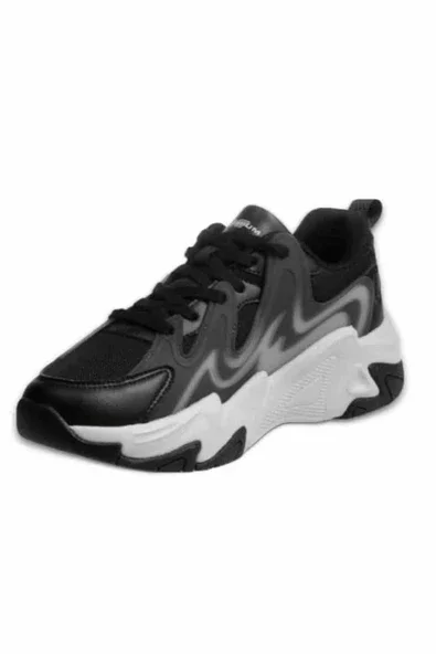 M.P. 241-1673 Sports Casual Siyah Kadın Günlük Ayakkabı - 2