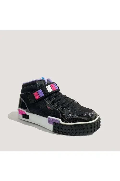 M.P. 242-3308 FT Sports Casual Siyah-Pembe Çocuk Günlük Ayakkabı - 3