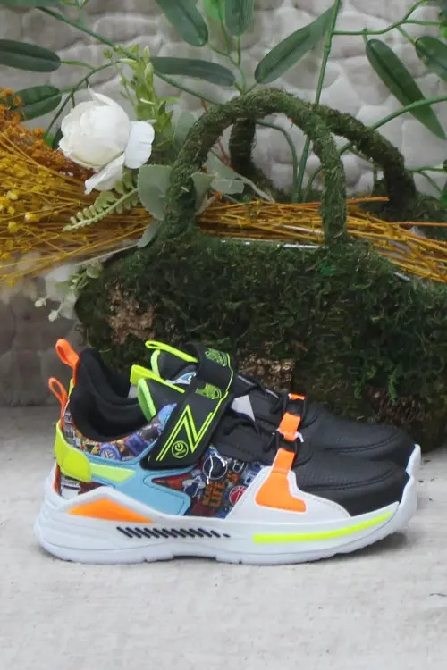 M.P. 242-3325 Mpone FT Sports Casual Siyah-Mavi Çocuk Günlük Ayakkabı - M.P.