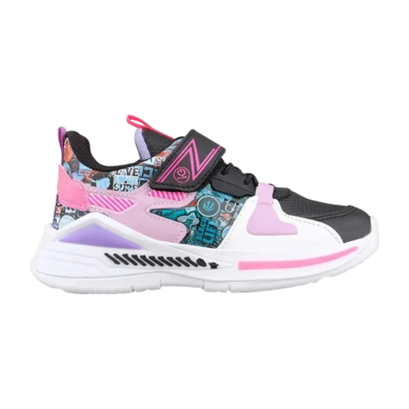 M.P. 242-3325 FT Sports Casual Siyah-Mor Çocuk Günlük Ayakkabı - 1