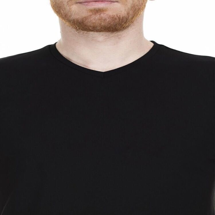 New Brand V Yaka Siyah Erkek Tshirt - 5