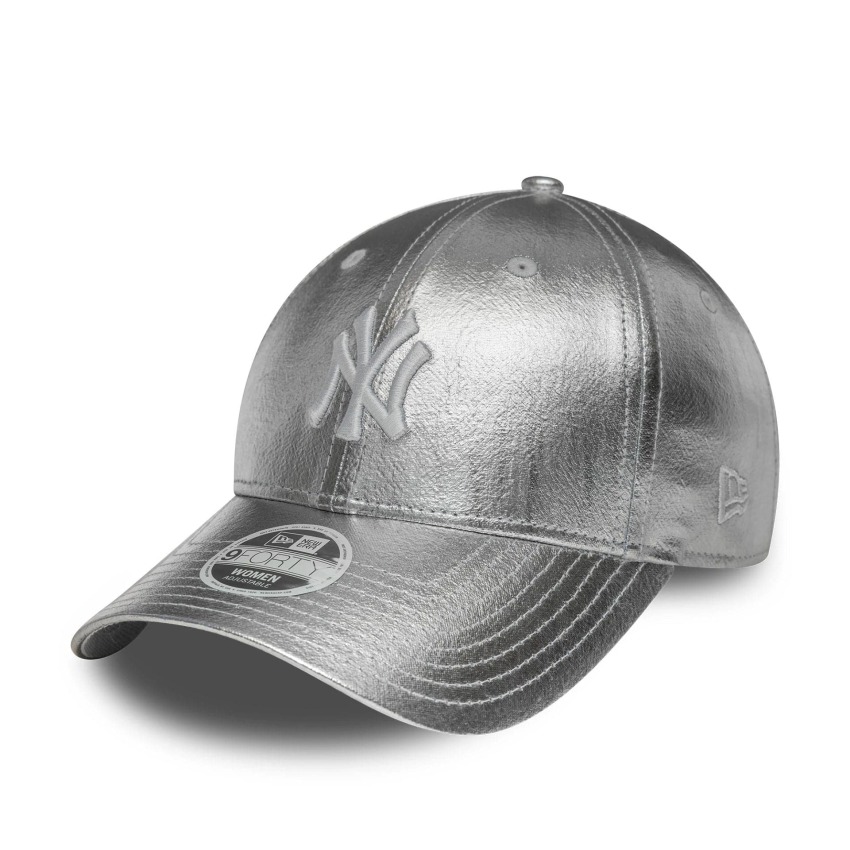 New Era Metallic 9Forty Neyvan Tek Ebat Gri Kadın Şapka - 1