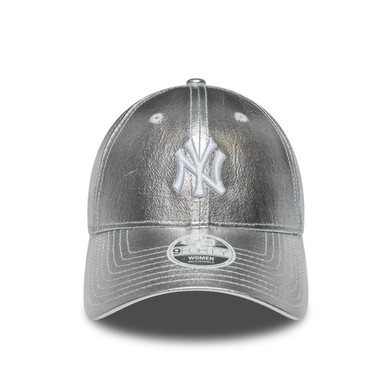 New Era Metallic 9Forty Neyvan Tek Ebat Gri Kadın Şapka - 2