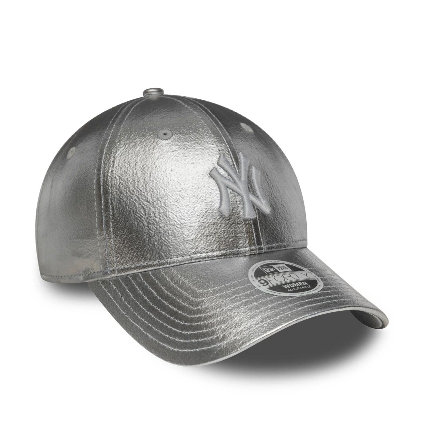 New Era Metallic 9Forty Neyvan Tek Ebat Gri Kadın Şapka - 3