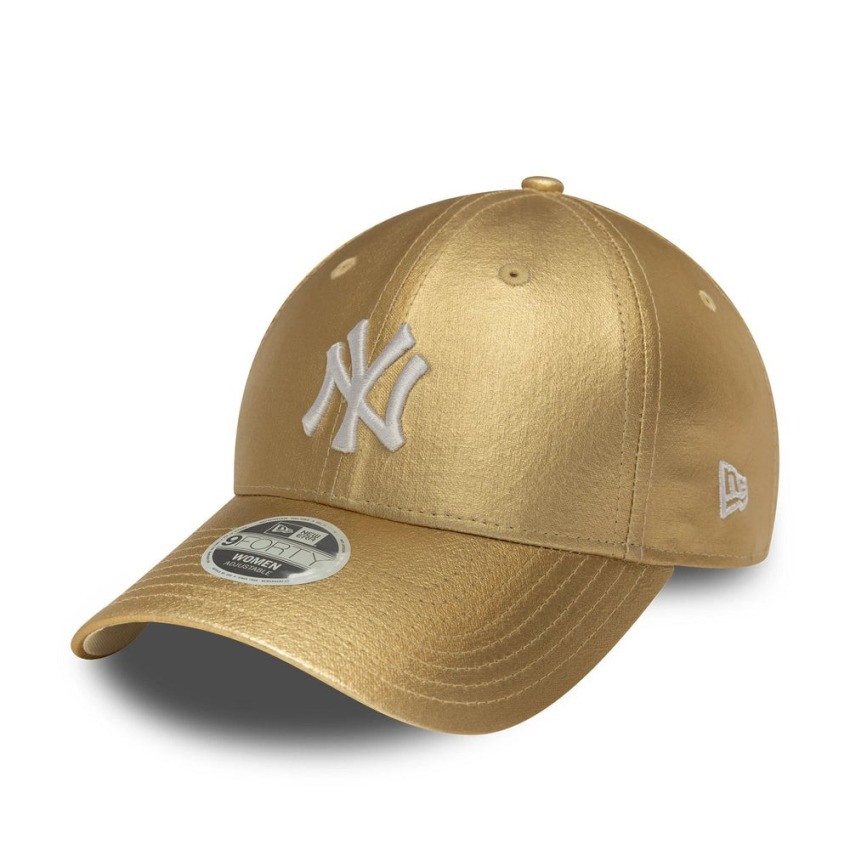 New Era Metallic 9Forty Neyvan Tek Ebat Sarı Kadın Şapka - 1