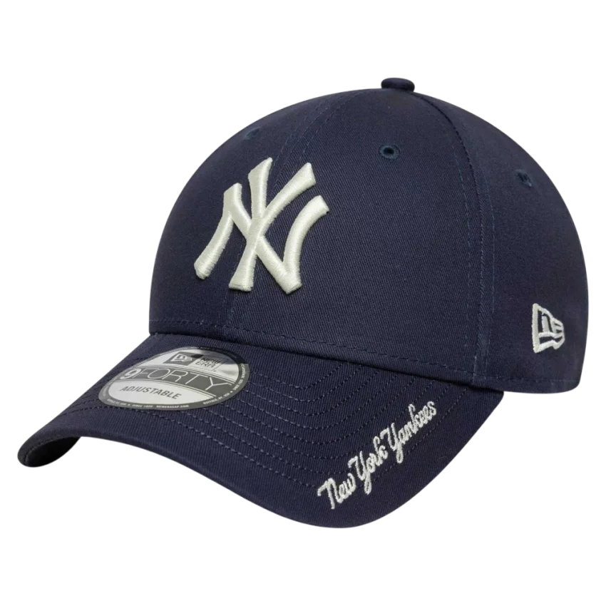 New Era Visor Script 9Forty Neyvan Tek Ebat Lacivert Unisex Şapka - 1