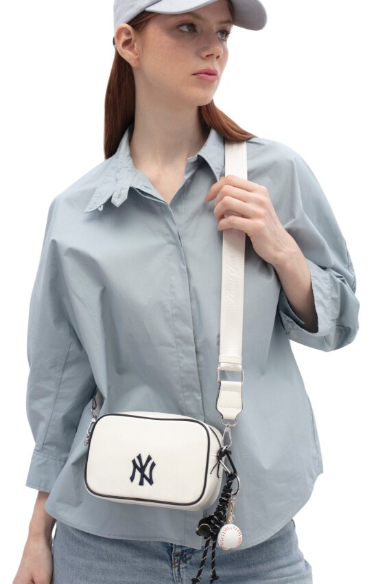 New York Yankees Beyaz Kadın Omuz Çantası - 1