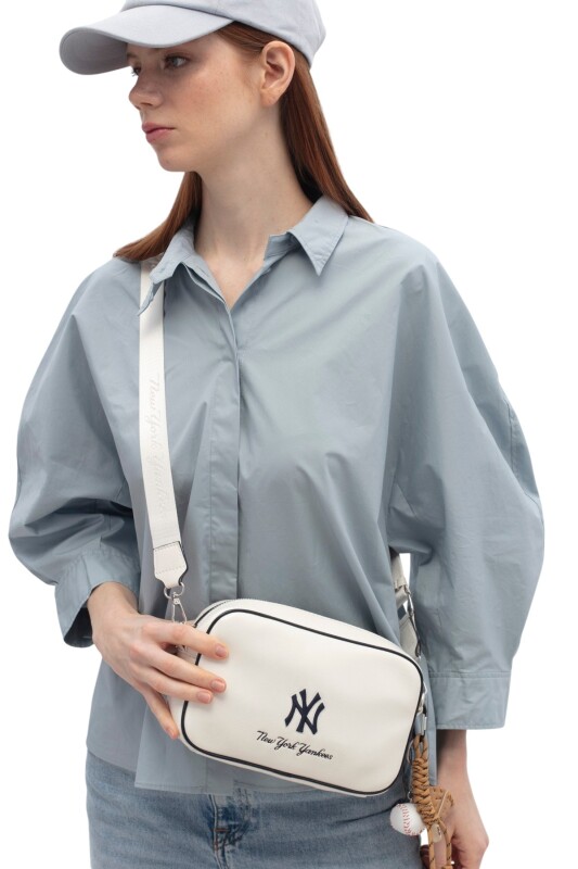 New York Yankees Beyaz Kadın Omuz Çantası - New York Yankees