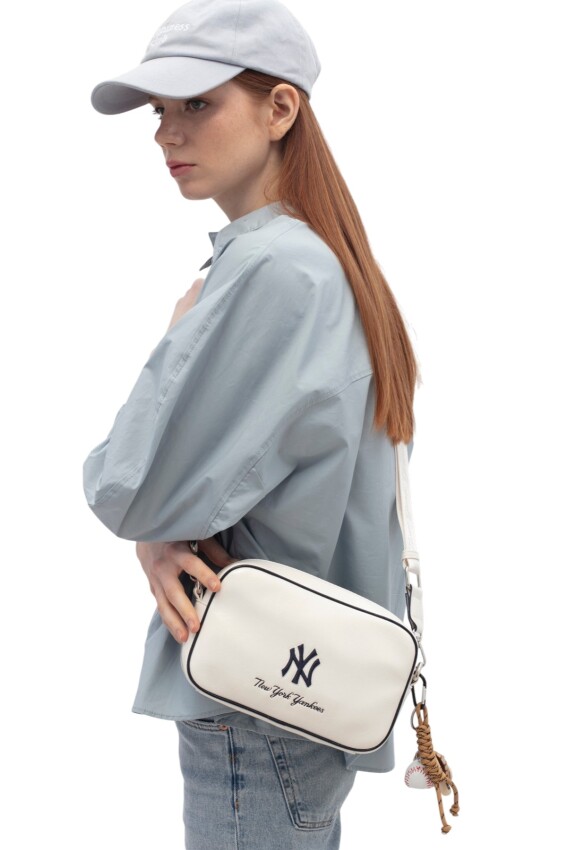 New York Yankees Beyaz Kadın Omuz Çantası - 2