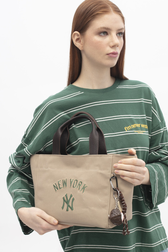  New York Yankees Bej Kadın El Çantası - 1