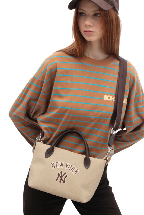 New York Yankees Bej Kadın El Çantası - 1