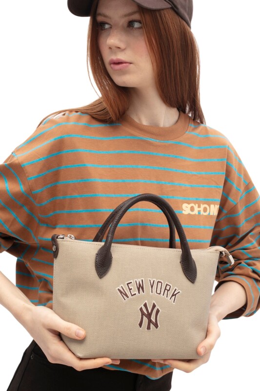 New York Yankees Bej Kadın El Çantası - 2