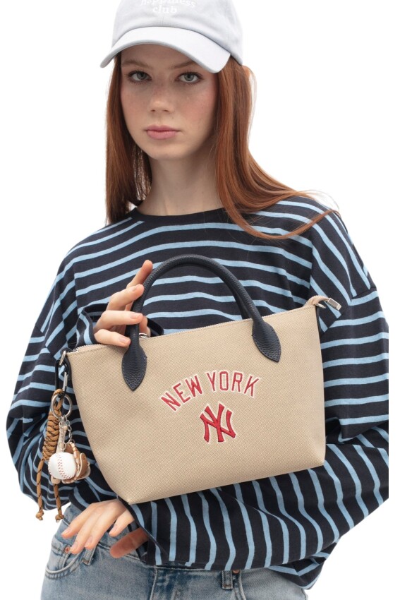 New York Yankees Bej Kadın El Çantası - 1