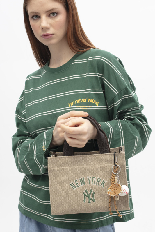  New York Yankees Bej Kadın El Çantası - 1
