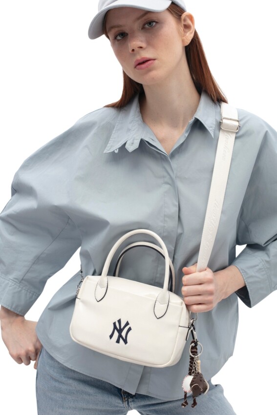 New York Yankees Beyaz Kadın El Çantası - 1