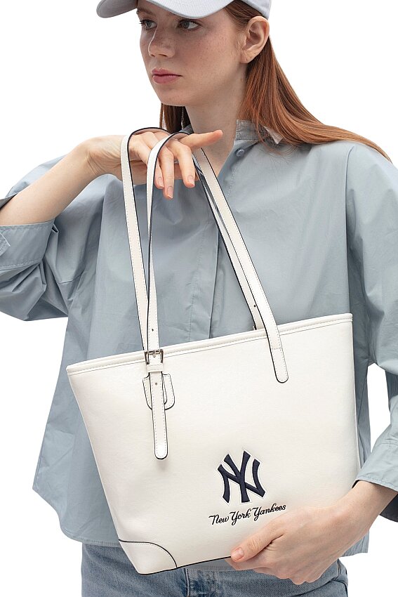  New York Yankees Beyaz Kadın El Çantası - 1
