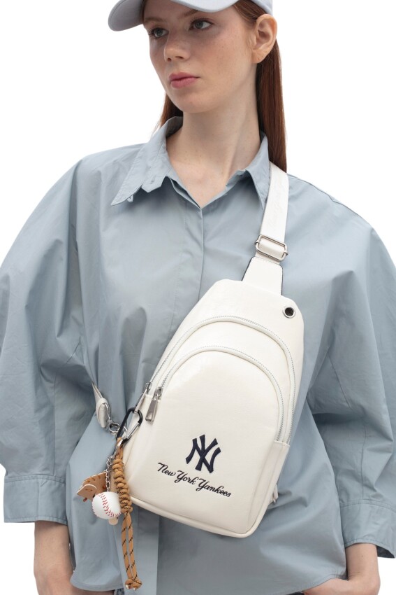 New York Yankees Beyaz Kadın Omuz Çantası - 2
