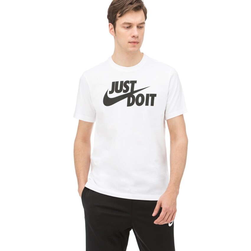 Nike M NSW TEE JUST DO IT SWOOSH BEYAZ Erkek Tshirt AR5006-100 - 3