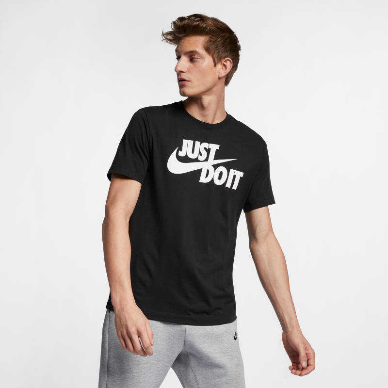 Nike M NSW TEE JUST DO IT SWOOSH Siyah-Gri-Gümüş Erkek Tshirt AR5006-011 - 1