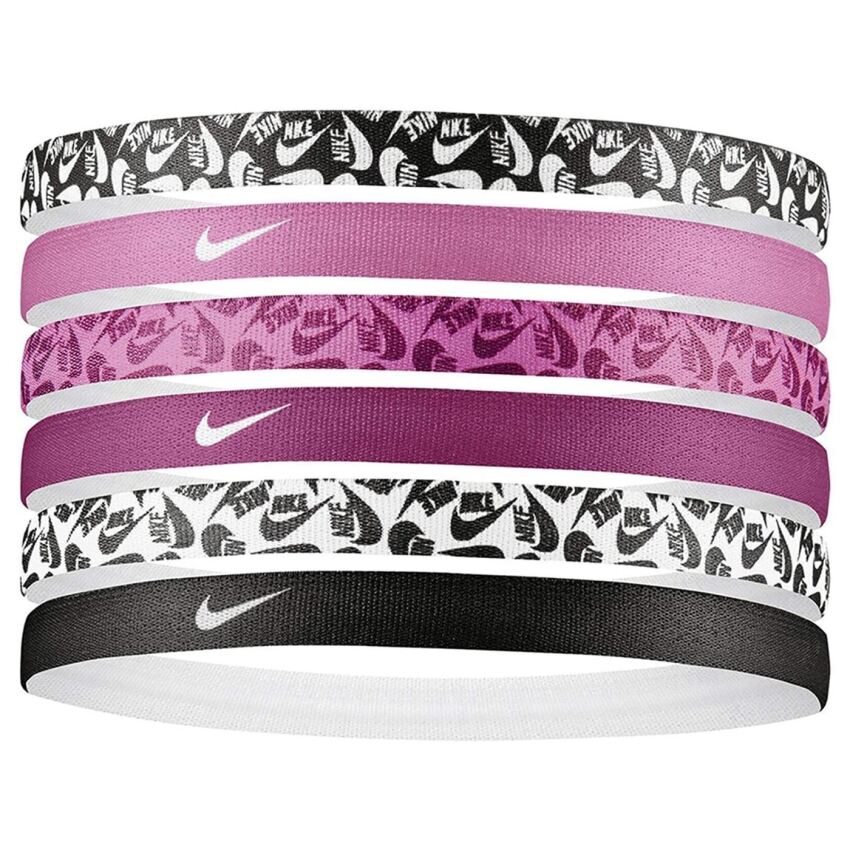 Nike NIKE HEADBANDS 6 PK PRINTED Siyah-Beyaz Kadın Saç Bandı N.000.2545.026.OS - 1