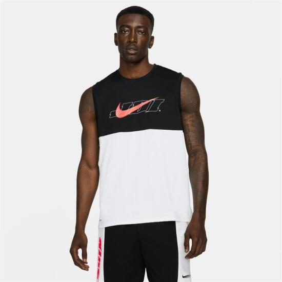 Nike Nike Pro Dri-FIT Sport Clash Beyaz-Siyah Erkek Atlet - 1