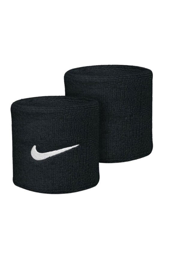 Nike NIKE SWOOSH WRISTBANDS 2 PK BLACK/WHITE OSFM SİYAH Erkek Bileklik - 2