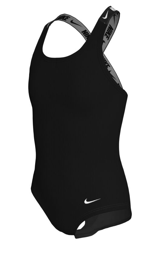 Nike Swim Logo Tape Crossback One Piece Siyah Çocuk Mayo - 2