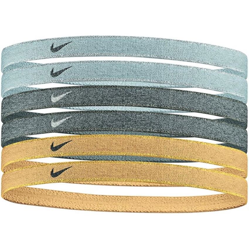 Nike SWOOSH SPORT HEADBANDS 6 PK Gri-Siyah Kadın Saç Bandı N.100.2008.097.OS - 1