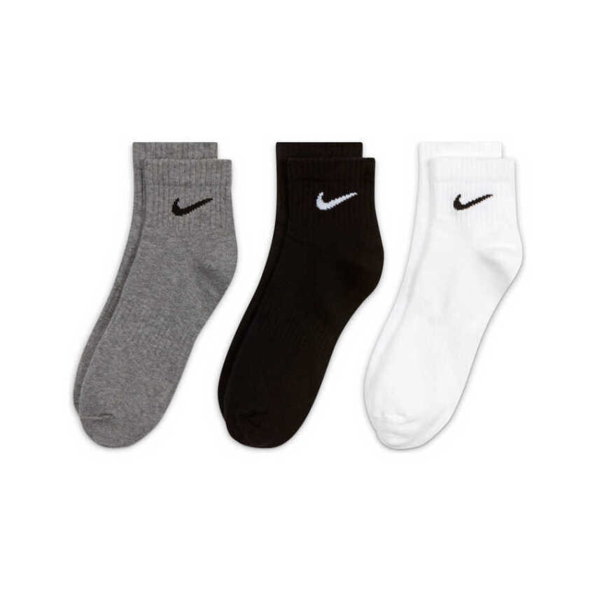 Nike U NK EVERYDAY LTWT ANKLE 3PR Siyah-Beyaz Erkek Çorap SX7677-964 - 2