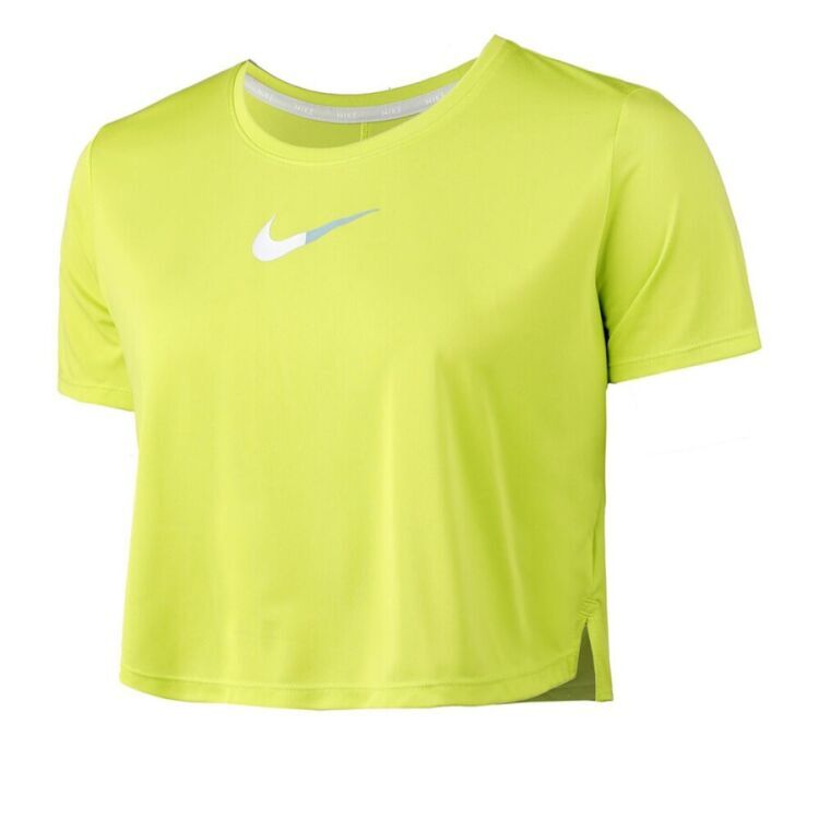 Nike W NK ONE DF CLRK STD SS CRP TP Yeşil Kadın Tshirt - 1