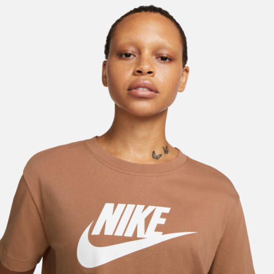 Nike W NSW TEE ESSNTL CRP ICN FTR Kahverengi Kadın Tshirt - 3