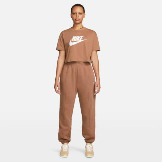 Nike W NSW TEE ESSNTL CRP ICN FTR Kahverengi Kadın Tshirt - 4