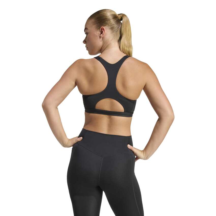 Adidas Optime Essentials Workout Ön Fermuarlı Orta Destekli Siyah Kadın Bra - 2