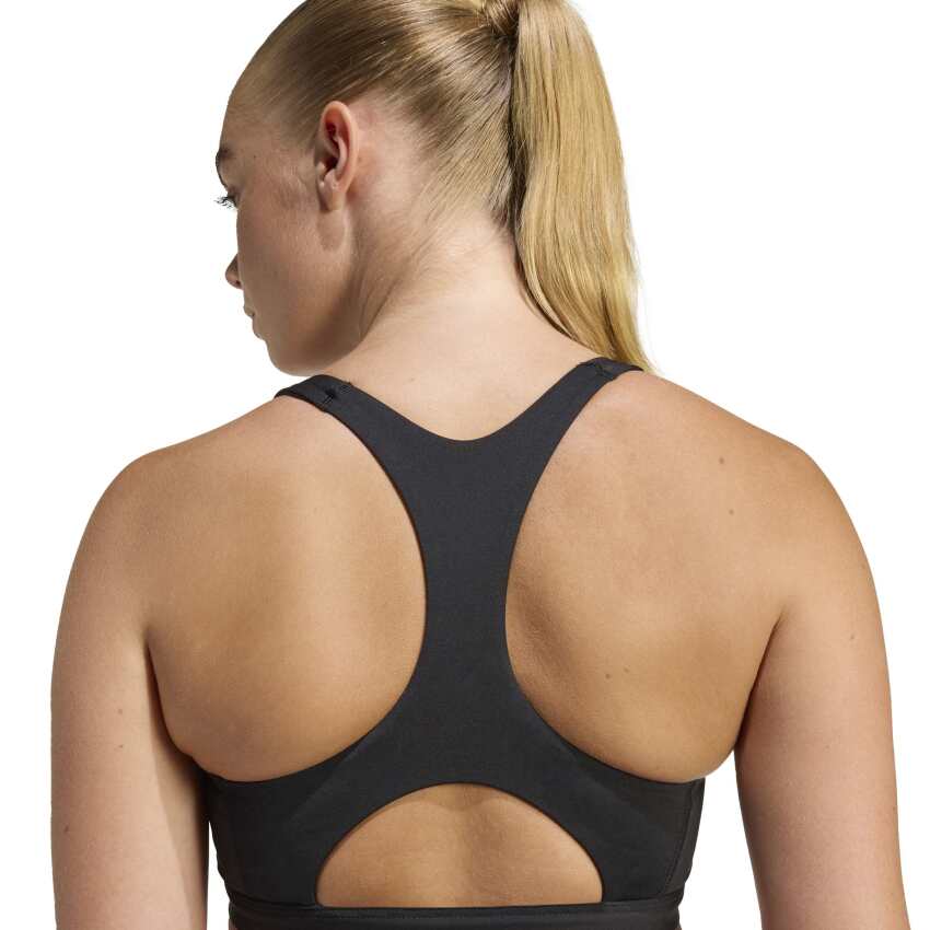 Adidas Optime Essentials Workout Ön Fermuarlı Orta Destekli Siyah Kadın Bra - 5