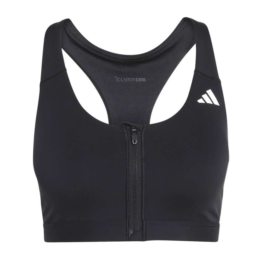 Adidas Optime Essentials Workout Ön Fermuarlı Orta Destekli Siyah Kadın Bra - 6