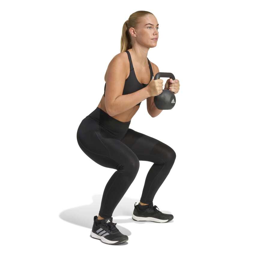 Adidas Optime Essentials Workout Ön Fermuarlı Orta Destekli Siyah Kadın Bra - 3