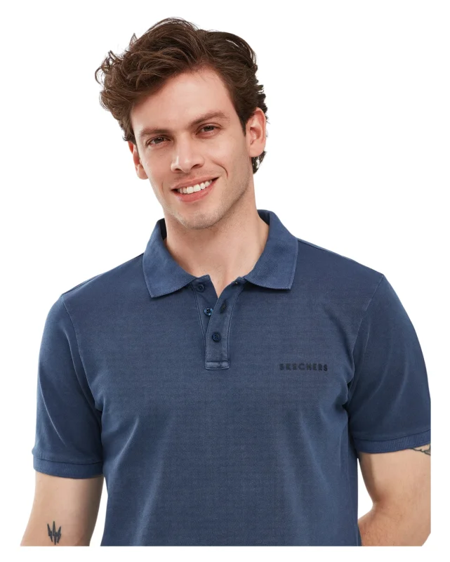 Skechers Organic Coll. M Short Sleeve Polo Shirt LACİVERT Erkek Polo Tshirt - Skechers (1)