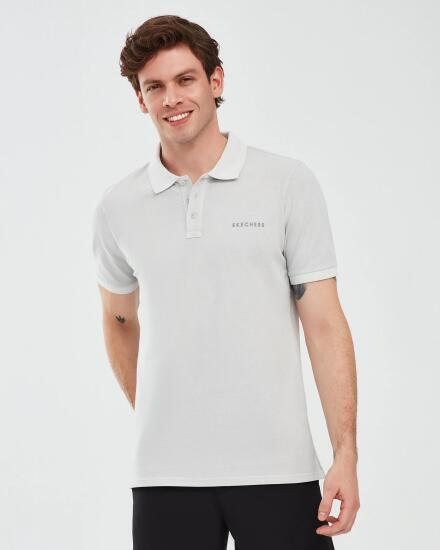 Skechers Organic Coll. M Short Sleeve Polo Shirt Gri Erkek Polo Tshirt - 1