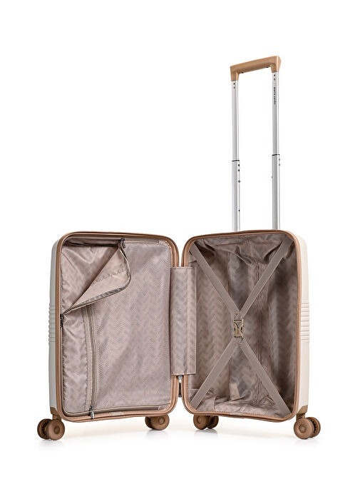 Pierre Cardin Trolley 50 Cm Bej Unisex Valiz - 4