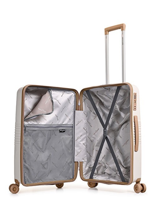 Pierre Cardin Trolley 60 Cm Bej Unisex Valiz - 4