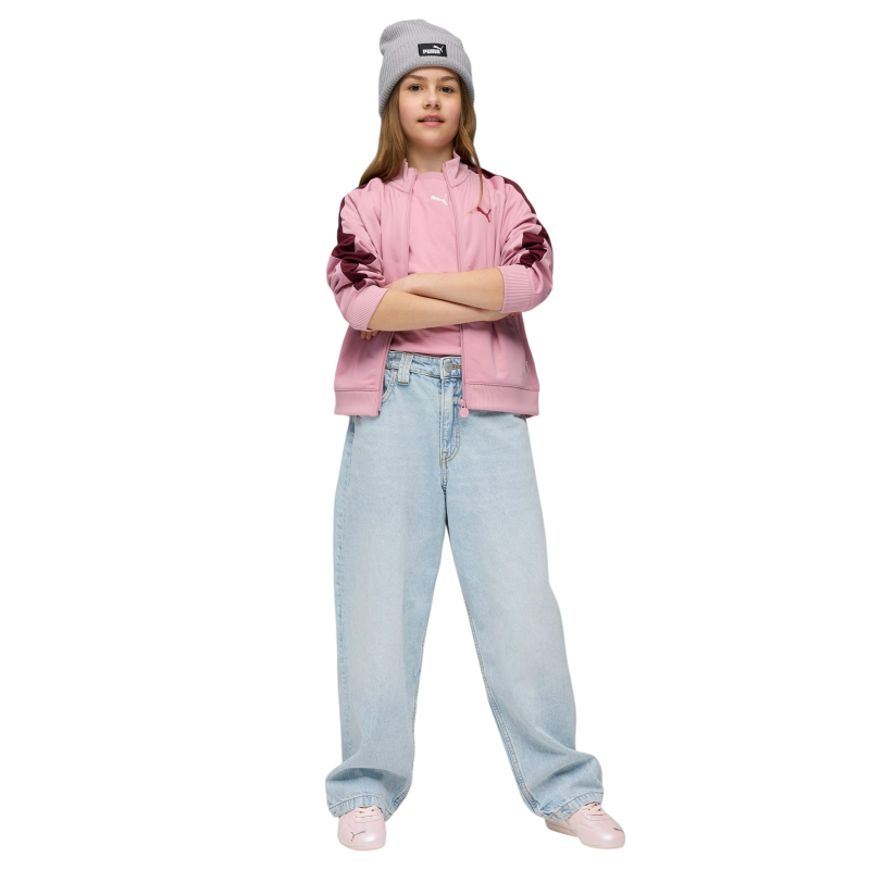 Puma Always On Track Pembe Çocuk Eşofman Üstü - 2